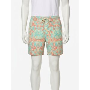 NEW FAHERTY shorelite active short in tropic clay block print